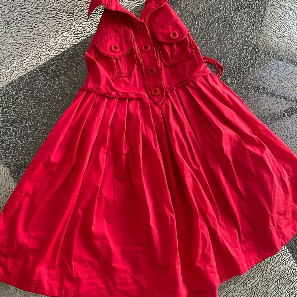 Bebe red romper halter dress